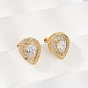 Brass Micro Pave Clear Cubic Zirconia Clip-on Earrings EJEW-H154-11A-G-1