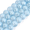 Transparent Half Spray Painted Glass Beads Strands GLAA-Q110-02A-03-1
