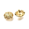 Brass Micro Pave Clear Cubic Zirconia Bead Caps KK-S508-48G-2