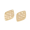 Brass Textured Geometric Connector Charms KK-B137-10G-02-2