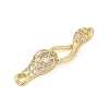 Brass Micro Pave Clear Cubic Zirconia S-Hook Clasps X-KK-G526-13G-2