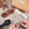 15M 3 Colors Braided Round Soft PU Imitation Leather Cords OCOR-CL0001-11A-3