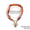 Rectangle Alloy Enamel & Resin & Glass & Plastic Pearl & Rhinestone Tassel Scarf Choker Necklaces FS-WG248CD-05-1