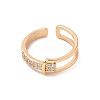 Brass Micro Pave Cubic Zirconia Open Cuff Rings RJEW-R146-05B-KCG-3