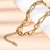 304 Stainless Steel Teardrop Link Chain Bracelet & Necklace Jewelry Sets SJEW-L199-18G-3