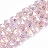 Electroplate Transparent Glass Beads Strands EGLA-T019-06N-1