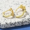 Brass Clear Cubic Zirconia Hoop Earrings EJEW-M047-08G-3