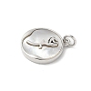 Brass Pave Natural White Shell Pendants KK-S522-13P-2