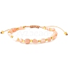 Natural Sunstone Braided Bead Bracelets PW-WGF95B2-11-1