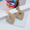 Alloy Rattan Woven Dangle Stud Earrings FS-WGA068A-01-1