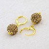 (Jewelry Parties Factory Sale)Dangling Round Ball Resin Rhinestone Earrings EJEW-J080-14G-2