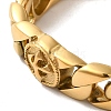 Ion Plating(IP) 304 Stainless Steel Cross Cuban Link Chain Bracelets for Women Men BJEW-Q341-02G-2