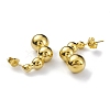 Ion Plating(IP) 304 Stainless Steel Round Ball Beaded Stud Earrings for Women EJEW-K244-15G-1