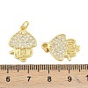 Brass Micro Pave Cubic Zirconia Pendants KK-D005-06B-G-3