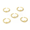 Clear Cubic Zirconia Initial Letter Open Cuff Ring RJEW-H120-09G-F-4