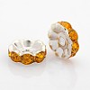 Silver Color Plated Flat Round Brass Acrylic Rhinestone Spacer Beads RB-J472-03S-1