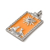 Brass Micro Pave Cubic Zirconia Pendants with Enamel KK-H458-01P-08-2