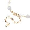 Handmade Glass & Natural Morganite Nuggets Beads Necklaces BJEW-JB12461-01-4