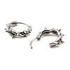 Skull Theme 316 Surgical Stainless Steel Hoop Earrings for Women Men EJEW-D096-04E-AS-2