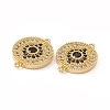 Brass Pave Cubic Zirconia Connector Charms KK-E068-VC075-3