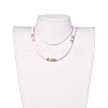 Handmade Polymer Clay Heishi Beaded Necklaces NJEW-JN02448-02-4