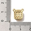 Rectangle Rack Plating Brass Micro Pave Clear Cubic Zirconia Pendants KK-U019-14G-3