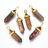 Natural Polychrome Jasper/Picasso Stone/Picasso Jasper Bullet Double Terminated Pointed Pendants G-G902-B26-1