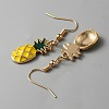 Alloy Enamel Pineapple Dangle Earrings & Pendant Necklace SJEW-WH0009-04-2
