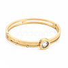 Crystal Rhinestone Flat Round Bangle with Roman Numeral BJEW-N017-007LG-1
