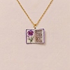 Brass Enamel Book Pendant Necklaces for Women KK-CBAF5B9-01G-12-1