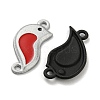 Spray Painted Alloy Couple Heart Connector Charms PALLOY-K018-02-2