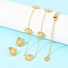 304 Stainless Steel Flower Link Chain Necklaces & Stud Earrings SJEW-Z005-01G-3