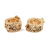 Brass Micro Pave Clear Cubic Zirconia Rondelle Wheel European Beads KK-C155-10G-1