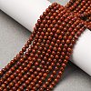 Natural Red Jasper Round Bead Strands G-A130-3mm-08-01-1