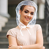 10Pcs 2 Colors Plastic Black and White Rain Bonnets AJEW-CP0007-88-4