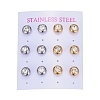 304 Stainless Steel Stud Earrings EJEW-L251-A01-2