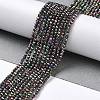 Electroplate Glass Beads Strands GLAA-H021-01A-FP14-3