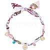 Bees Alloy Enamel & Resin & Glass & Plastic Pearl & Rhinestone Tassel Scarf Choker Necklaces NJEW-SP0001-16B-1