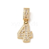 Brass Clear Cubic Zirconia European Dangle Charms LS-KK-R003-01G-04-2