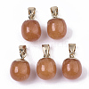 Top Golden Plated Natural White Jade Pendants G-T131-03S-1