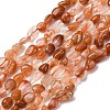 Natural Red Rabbit Fur Rutilated Quartz Beads Strands G-K395-A03-01-2