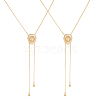 2Pcs Adjustable Brass Curb Chains Cowboy Hat Sweater Lariat Necklaces NJEW-UN0001-78G-1