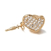 Brass Micro Pave Clear Cubic Zirconia Box Clasps CU-CBA4292-14G-1