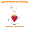 4Pcs 4 Colors Brass Micro Pave Cubic Zirconia Heart Pendant Necklaces Set NJEW-FI0001-58-9