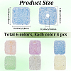 24Pcs 6 Colors Drusy Cube Resin Rhinestone Beads RESI-PA0001-43B-2