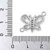 Rack Plating Brass Micro Pave Clear Cubic Zirconia Butterfly Connector Charms KK-A234-077P-3