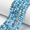 Electroplate Opaque Solid Color Glass Beads Strands EGLA-A034-P4mm-I13-1