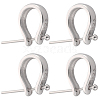 Beebeecraft 4Pcs 925 Sterling Silver Teardrop Pendant Bails with Ball Head Pins STER-BBC0001-92-1