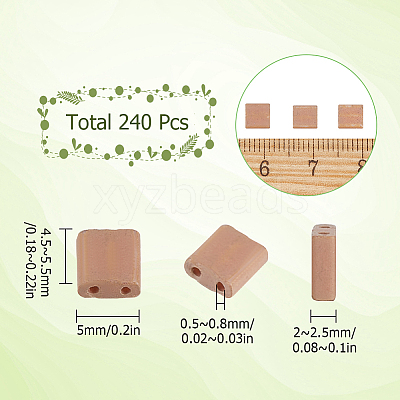 240Pcs 2-Hole Baking Paint Opaque Colours Glass Seed Beads SEED-SC0001-12G-1