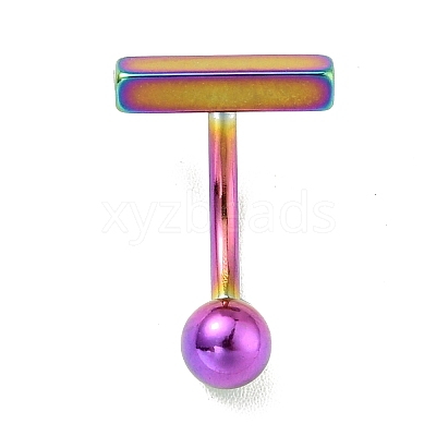 304 Stainless Steel T-Shaped Curved Barbell LS-AJEW-G041-04M-1